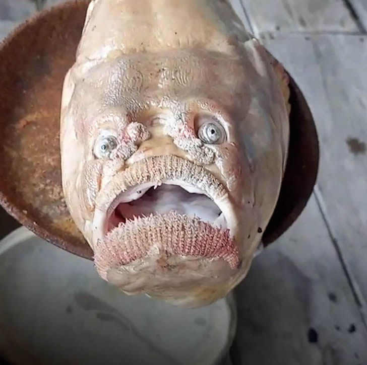 泰国渔民意外捕获“人面鱼”，实在是太丑，不敢吃